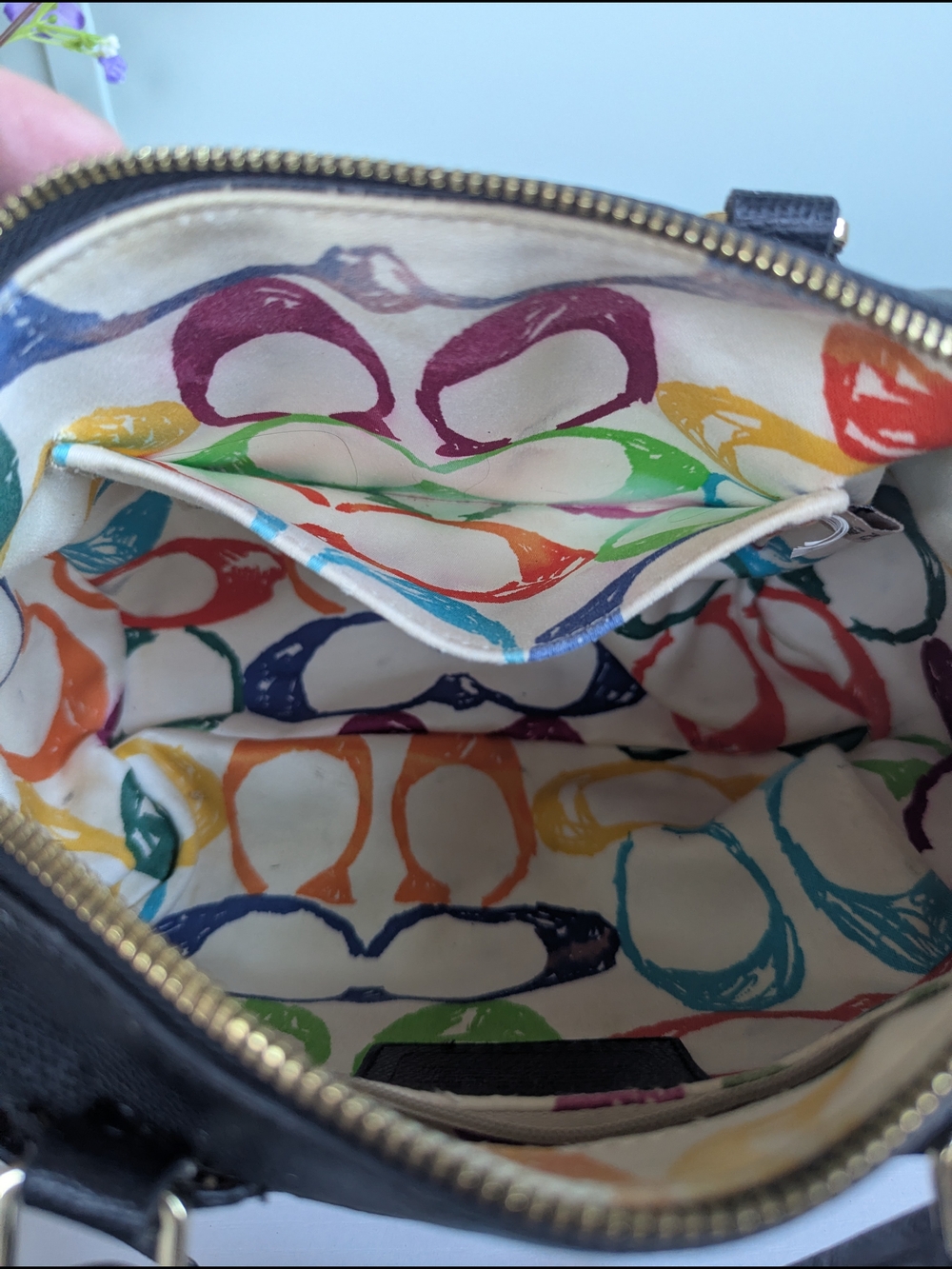 Coach Mini Bennett Satchel featuring a red, pink, andblack Riley Plaid print - Picture 13 of 13